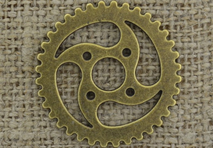 [112124] Element ozdobny steampunk tryb w kolorze brązu 18mm