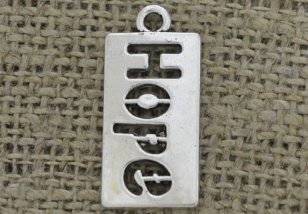 [307403] Zawieszka z napisem Hope srebrna 2szt