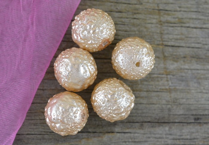 701190 Koralik szklany szroniony beżowy 10mm 5szt