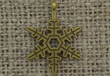 [ś07433] Zawieszka płatek śniegu 24*17mm brąz 2szt