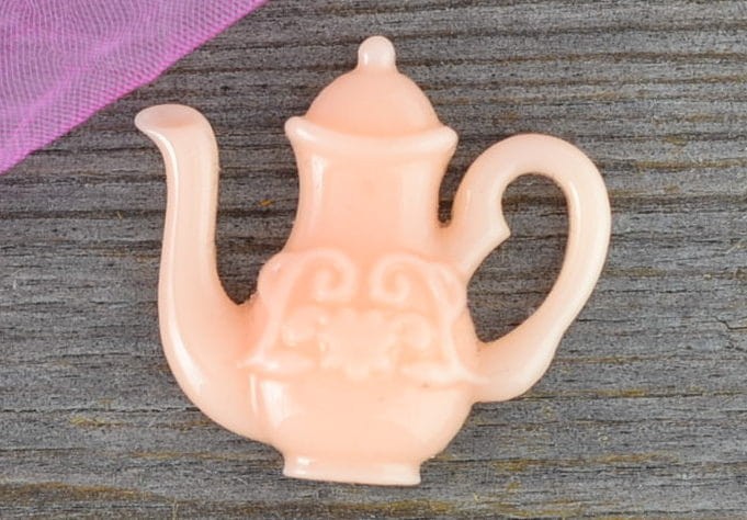 {802265} Kaboszon z żywicy imbryk pomarańczowy 2szt