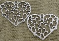 [30812] Zawieszka duża serce ażurowe w kolorze srebrnym