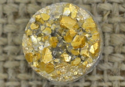 [046299] Kaboszon brokatowy druzy złoty 10mm