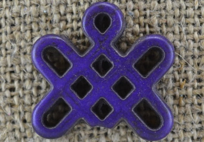 601106 Turkus syntetyczny kratka w kolorze fioletowym