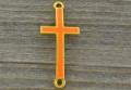 21252 Element ozdobny łącznik krzyżyk emaliowany pomarańczowy