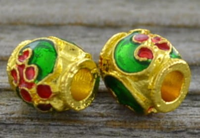  21255 Koralik modułowy emaliowany w kolorze złota