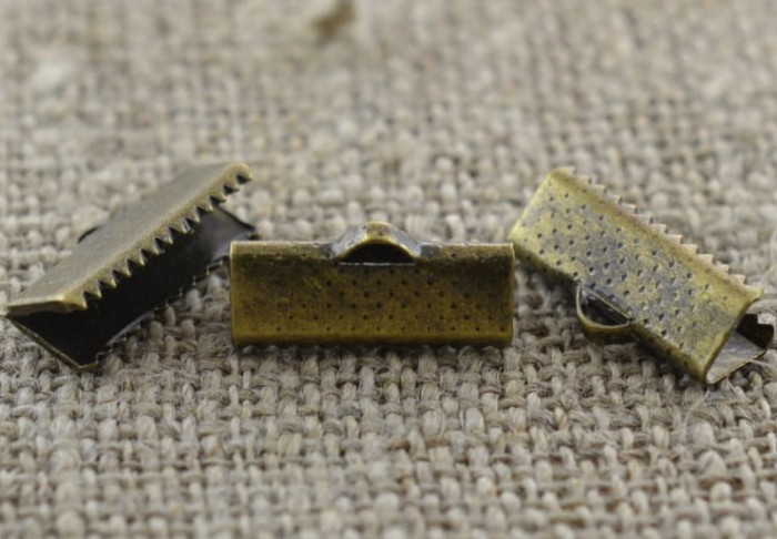 17190 Końcówka wstążki w kolorze brązu 16*6mm 8szt