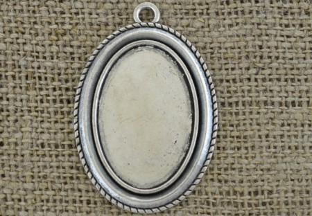 [30179] Baza medalionu srebrna na kaboszon 30*20mm