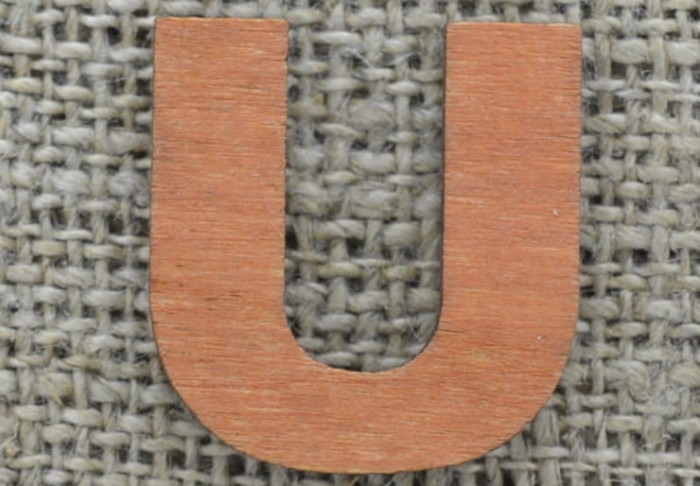 [873156] Element ozdobny literka drewniana "U" 5szt