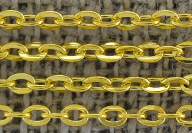 [21102] Łańcuszek anchor drobny 3*2mm w kolorze złotym