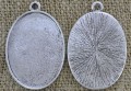 30163 Klasyczna baza medalionu w kolorze srebra na kaboszon 35*25mm