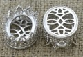 Baza medalionu w kolorze srebra kaboszon 18*13mm