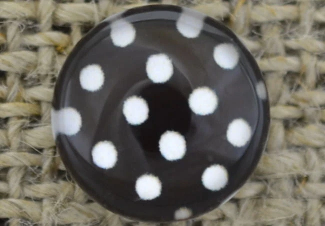  046307 Kaboszon szklany z obrazkiem 10mm kropki 2szt