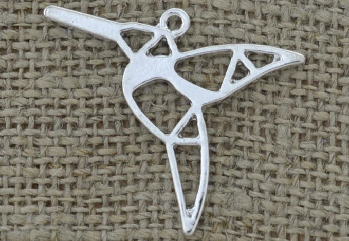 Zawieszka mała ptak origami kolor srebrny