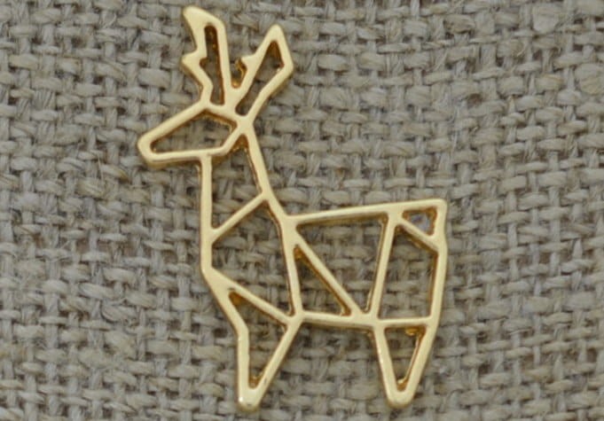 Element ozdobny renifer origami kolor złoty