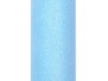 [b716011] Tiul dekoracyjny z brokatem 15cm błękitny