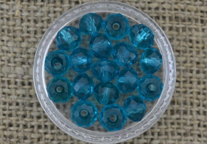 901139 Koralik fasetowany oponka 6mm turkusowa 12szt