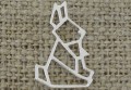 [312234] Element ozdobny królik origami w kolorze srebrnym