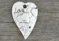 30841 Zawieszka duża serce LOVE w kolorze starego srebra