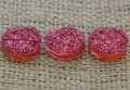 [046309] Kaboszon brokatowy druzy różowy 12mm