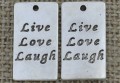 Zawieszka mała "Live Love Laugh" kolor srebra