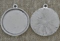 30164 Klasyczna baza medalionu w kolorze srebra na kaboszon 35mm