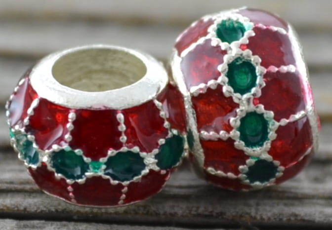 Koralik modułowy emaliowany w kolorze srebrnym