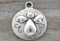  ś07175 Zawieszka moneta z aniołkiem 21*18mm w kolorze srebrnym 2szt
