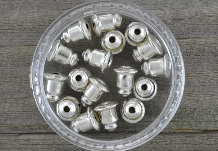 40438 Baranki do kolczyków w kolorze srebrnym 20szt