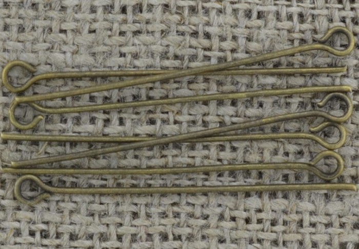 [10905] Haczyki biżuteryjne kolor brąz 35mm 70szt