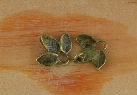 Listek ozdobny łącznik listki brąz