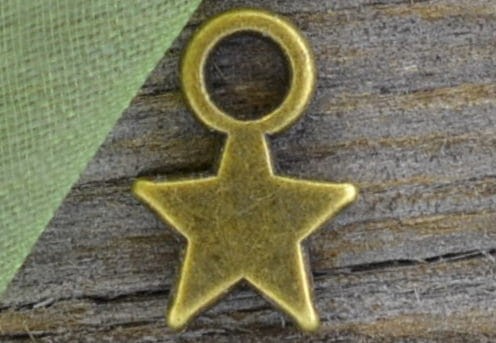  107225 Zawieszka mała gwiazdka w kolorze brązu 15szt