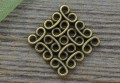 11262 Element ozdobny ażurowy kwadrat w kolorze brązowym 15mm
