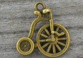 107256 Zawieszka mała bicykl w kolorze brązu 3szt