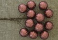 [680144] Kulki brokatowe na druciku 2,5cm 12szt brązowe