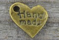  107255 Zawieszka mała serce Hand made w kolorze brązu 6szt