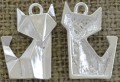 [307458] Zawieszka mała kot origami w kolorze srebrnym