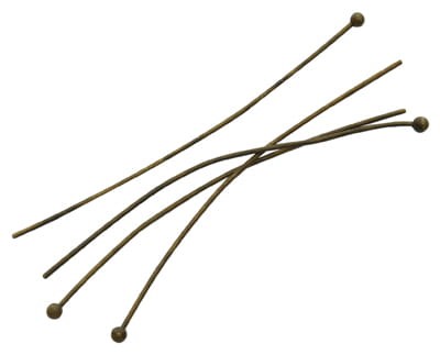 [10904] Szpilki z ozdobnym końcem brązowe 20mm 60szt
