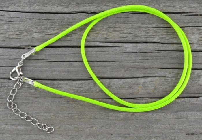 15103 Baza naszyjnika imitacja skóry neonowy zielony 