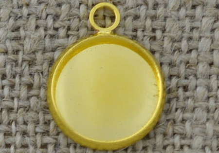 [20108] Baza medalionu w kolorze złota na kaboszon 12mm
