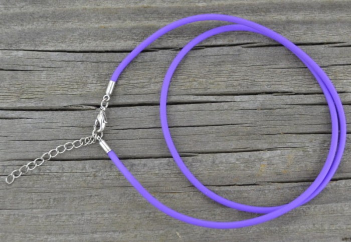 15115 Baza naszyjnika kauczuk fioletowa 