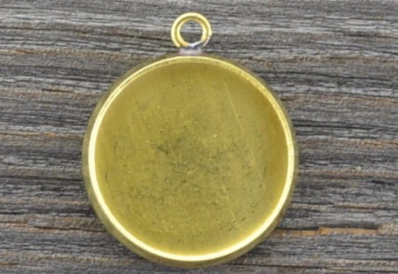 [20104] Baza medalionu złota na kaboszon 14mm 2szt