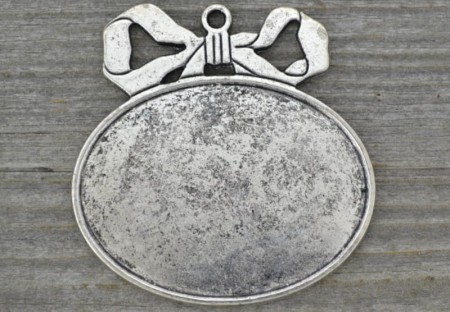 [30148] Baza medalionu srebrna na kaboszon 35*45mm