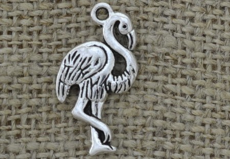 [307547] Zawieszka mała flaming kolor srebrny 2szt