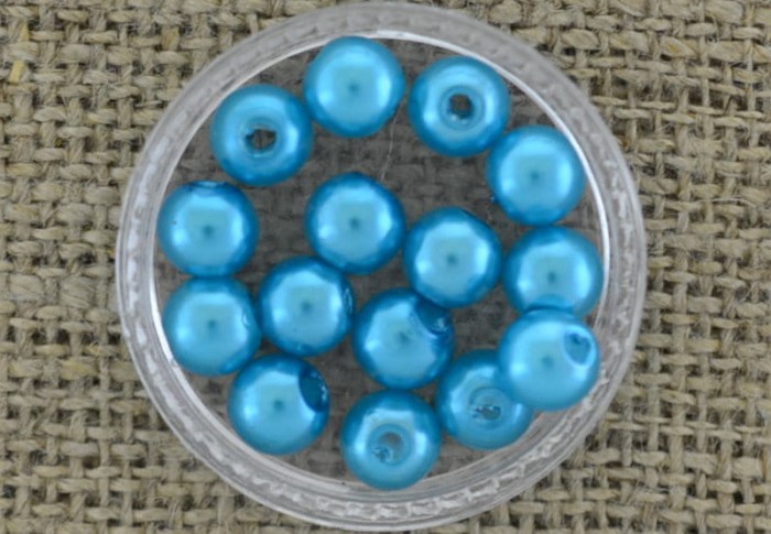 702450 Koralik akrylowy perełka turkusowa 6mm 50szt 