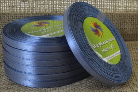 [86003] Wstążka satynowa 6mm 32mb szara