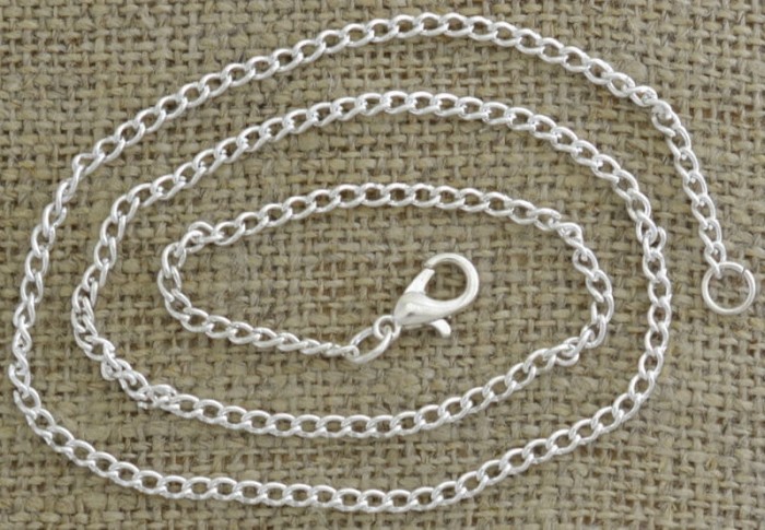 [15144] Baza naszyjnika łańcuszek w kolorze srebrnym