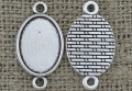  30143 Klasyczna baza medalionu łącznik w kolorze srebrnym na kaboszon 18*13mm