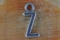 {30796} Zawieszka literki alfabetu w kolorze starego srebra "Z" 4szt