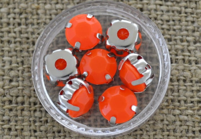 702233 Koralik akrylowy perełka 8mm pomarańczowa